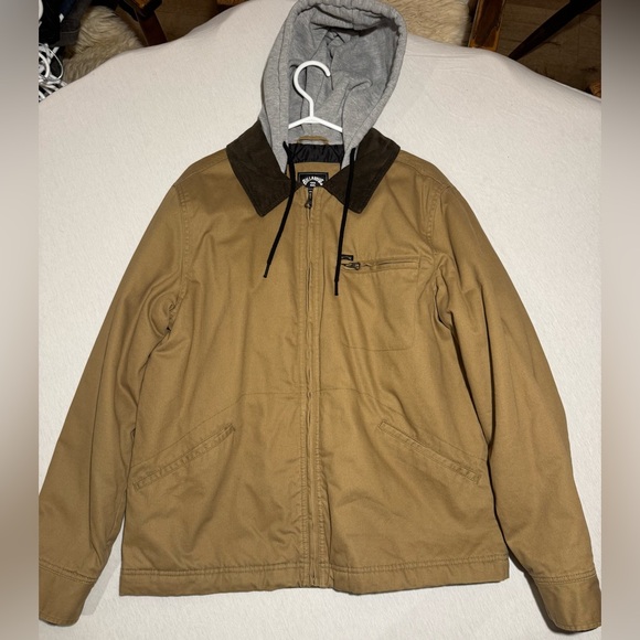 Billabong Men’s tan canvas jacket, men’s size large - Picture 8 of 14